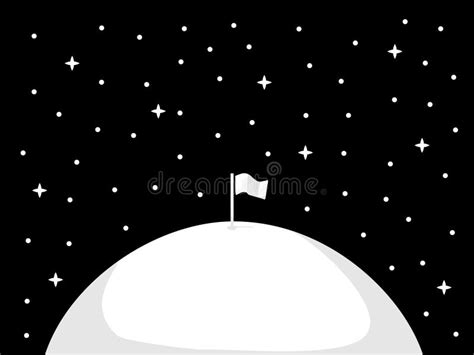 Flag on Moon Illustration Vector Stock Vector - Illustration of darkness, graphic: 174869128