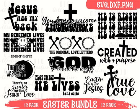 Happy Easter Svg, Christian Easter Svg, Easter Svg Bundle, He is Risen ...