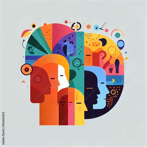 Inclusive Diverse Society Of The Future Stock Illustration Adobe Stock