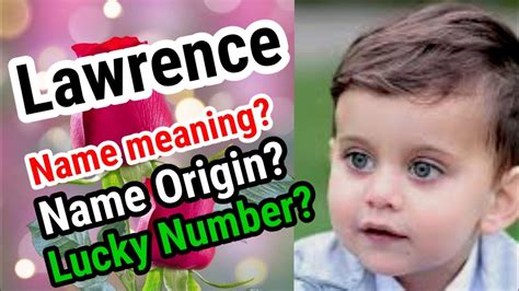 Lawrence Name Meaning Origin And Popularity Baby Names Youtube