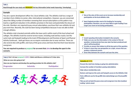 Btec Level 3 Sport Exam Prep Aims Section Teaching Resources