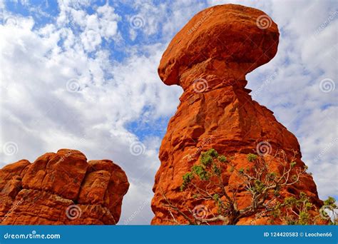 Balanced Rock Arches National Park Utah Stock Image - Image of balance ...