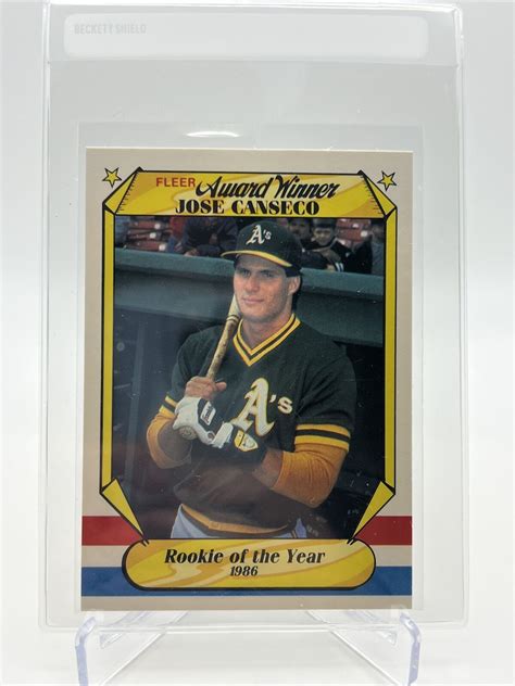 1987 Fleer Award Winner Jose Canseco Baseball Card 6 Mint FREE