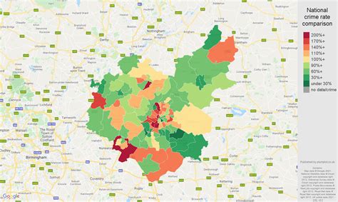 Leicestershire vehicle crime statistics in maps and graphs.