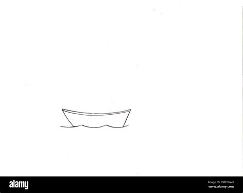 Step 2 how to draw a boat scene in pencil Stock Photo - Alamy