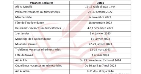 Calendrier Scolaire 2023 Maroc Get Calendrier 2023 Update