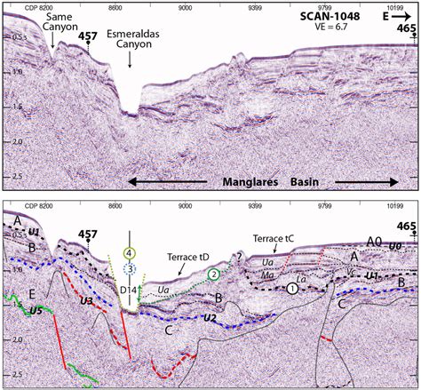 Seismic Reflection Line Scan Shows Evidence For Canyon Incision