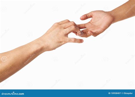 Hands Trying To Grab Each Other Or Seperate Stock Image Image Of