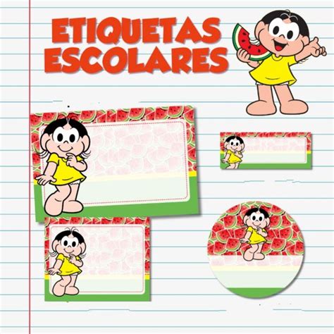 Kit 73 Etiquetas Escolar Personalizada Da Magali Elo7