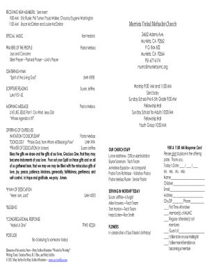 Fillable Online Murrieta United Methodist Church Fax Email Print