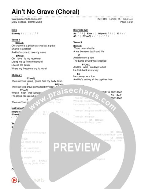 Aint No Grave Choral Anthem Satb Chords Pdf Bethel Music Molly Skaggs Arr Luke Gambill