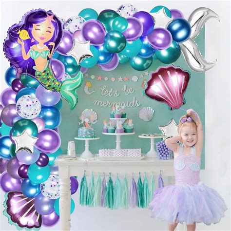 Mermaid Balloon Garland Kit Pcs With Metallic Balloons Mermaid Tail