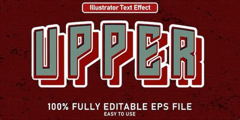 Edit Table Text Effect Upper Efeito De Texto Superior Vetor Premium