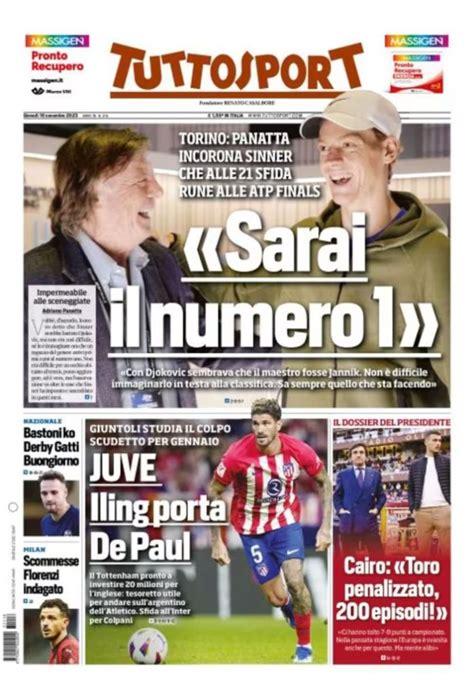 Revue De Presse Italienne Du 16 Novembre 2023 Tuttosport Corriere