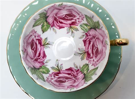 Cabbage Rose By Aynsley Tea Cup And Saucer Pink Rose Cups Big Rose