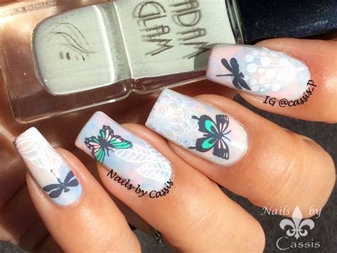 Nails By Cassis Marble Effect Butterfly Mani Featuring Madam Glam