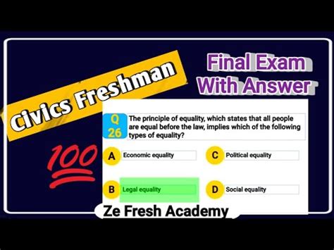 Freshman Civics Final Exam With Answers Part Campushandout Youtube