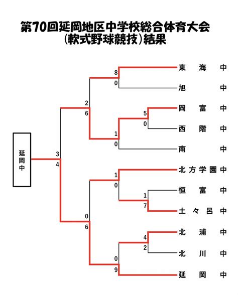 【中学】 第70回「都城」「延岡」地区中学校総合体育大会（軟式野球競技）結果