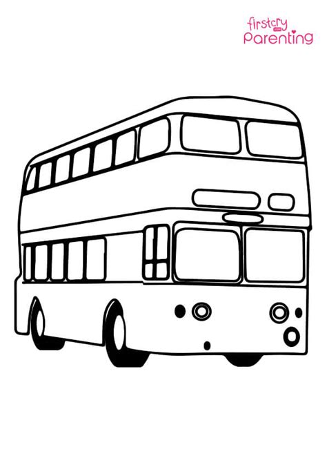 London Red Bus Coloring Page for Kids | FirstCry Parenting