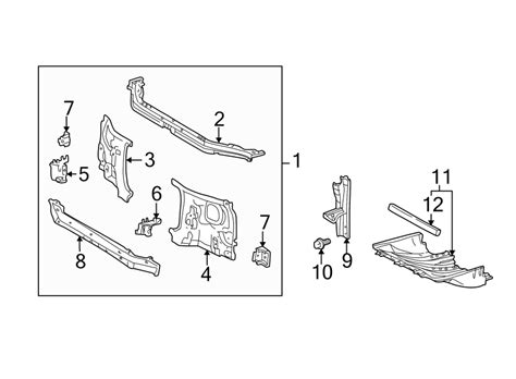 Toyota Camry Radiator Support Side Panel Upper Lower C