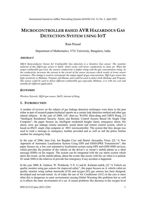 MICROCONTROLLER BASED AVR HAZARDOUS GAS DETECTION SYSTEM USING IOT PDF