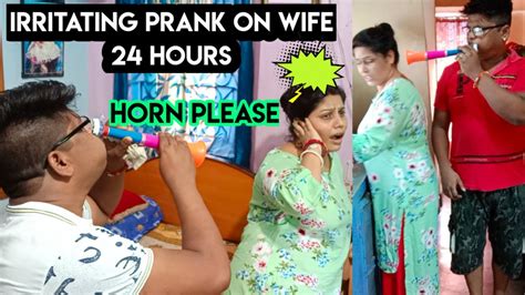 Horn Please Prank On Wife 24 Hours Irritating Prank On Wife Very Angry Reaction Of Anjali