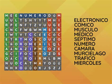 PALABRA ESDRUJULAS Wordsearch