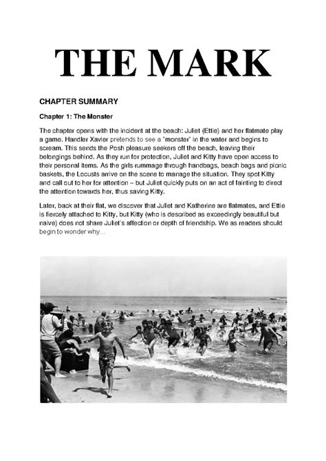 THE MARK Chapter Summary - THE MARK CHAPTER SUMMARY Chapter 1: The