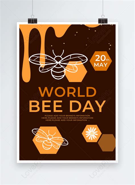 Dark honey bee nest world bee day poster template image_picture free ...