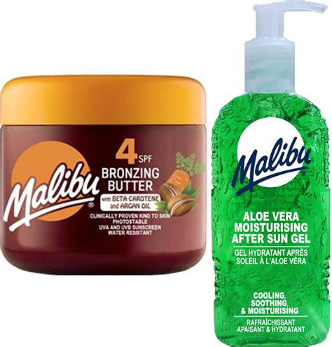 Malibu Przyspieszacz Opalania SPF4 300ml Aloe Żel Po Opalaniu 200ml