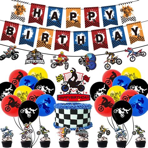 Buy 51Pcs Dirt Bike Party Decorations Dirt Bike Birthday Party Supplies