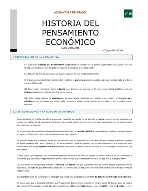 historia del pensamiento económico