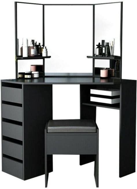 Dakta Luxe Make Up Tafel Met Spiegel Met Lades Kaptafel Zwart