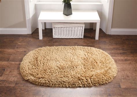 Rainbow Washable Contemporary Oval Floor Rug Shaggy Pile 100 Acrylic