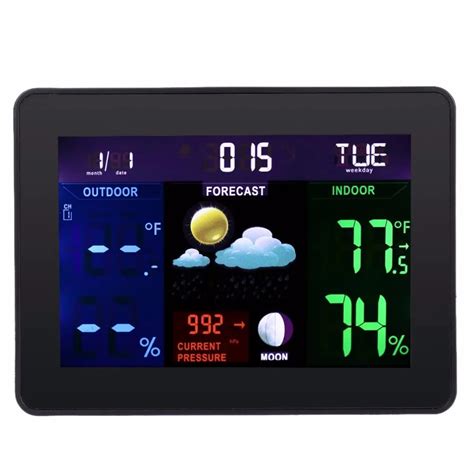 TS 70 Digital LCD Screen Display Wireless Indoor Outdoor Weather Clock ...