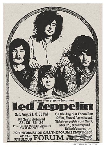 The Forum August 21 1971 Inglewood Led Zeppelin Official Website