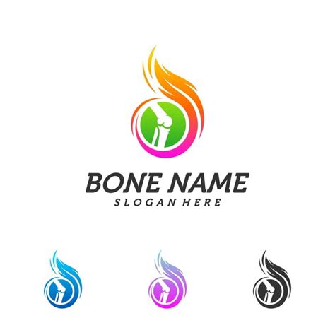 Entwurfsvorlage für das fire bone logo konzept vektor der gesundheit