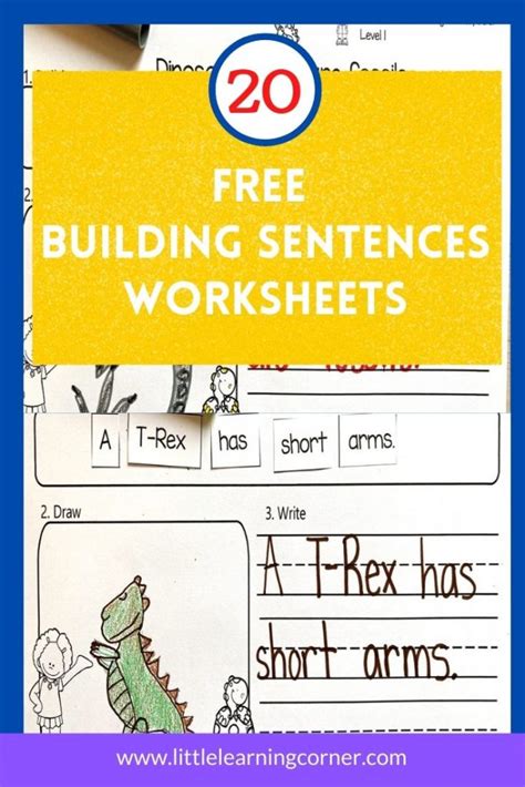 20 Free Building Sentences Worksheets - Little Learning Corner