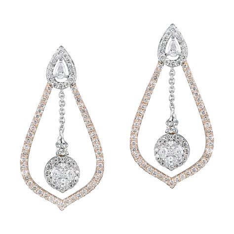 14K Rose Gold Ruby and Diamond Earrings For Sale at 1stDibs