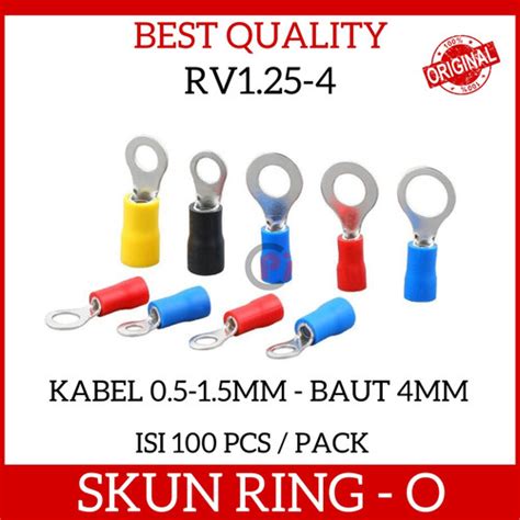 Jual Per Bungkus 100 Pcs SKUN KABEL RING O RV 1 25 4 WARNA Biru