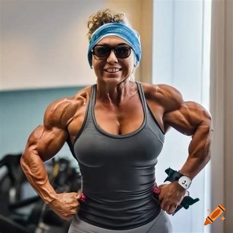 Photorealistic Image Of A Mature Muscular Woman Bodybuilder On Craiyon