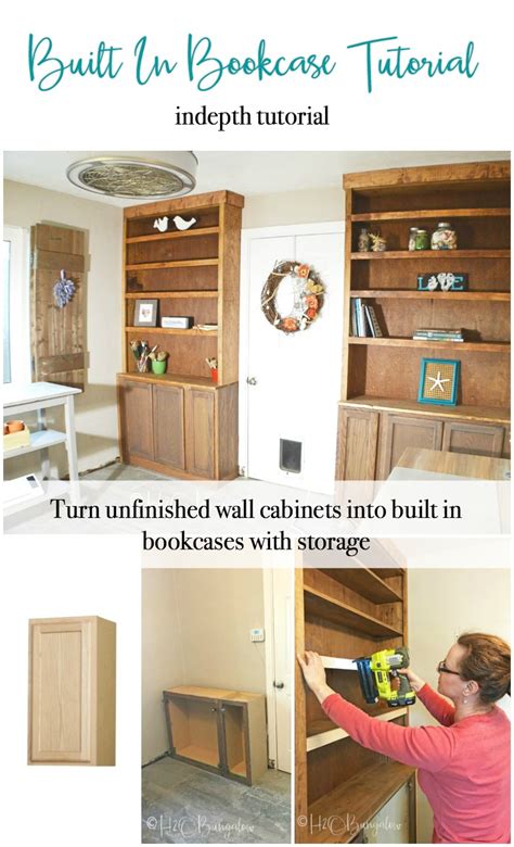 How To Build Built In Bookcases With Cabinets H Obungalow