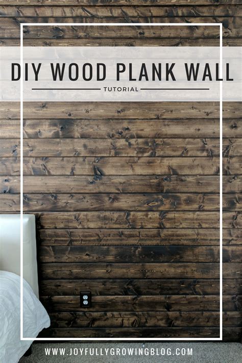 Walnut Wood Plank Accent Wall Text Overlay DIY WOOD PLANK WALL