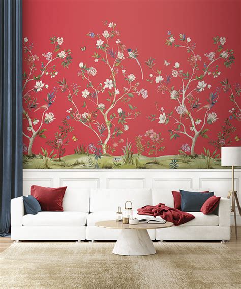 Murales Chinoiserie Magnolia Mural De Wallquest Estilo Flores