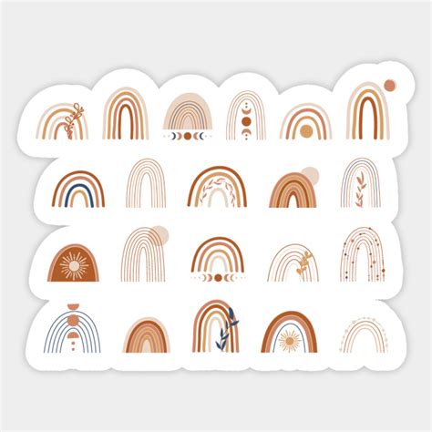 Boho Rainbow Sticker Pack Boho Rainbow Sticker Teepublic