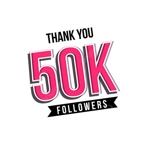 Thank You 50000 Followers 50k Celebration Vector Subscriber Followers