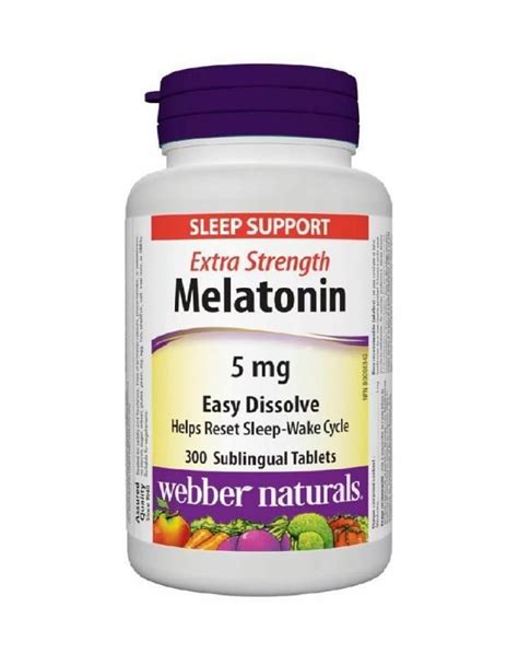 Webber Naturals 維柏健 Melatonin褪黑激素 5毫克 幫助睡眠 300粒裝 參考日期01 2027 平行