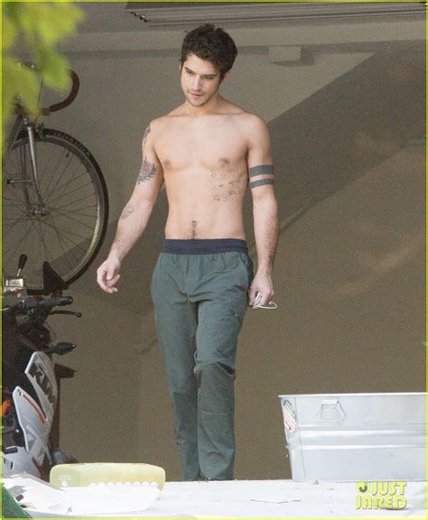 Tyler Posey Goes Shirtless As He Works On His Motorcycle Photo 3805031 Shirtless Photos