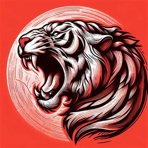 Ilustração do logotipo da mascote Vector Tiger vetor Premium gerado