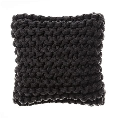 Home Republic Chunky Knit Coal Floor Cushion Adairs Knitted